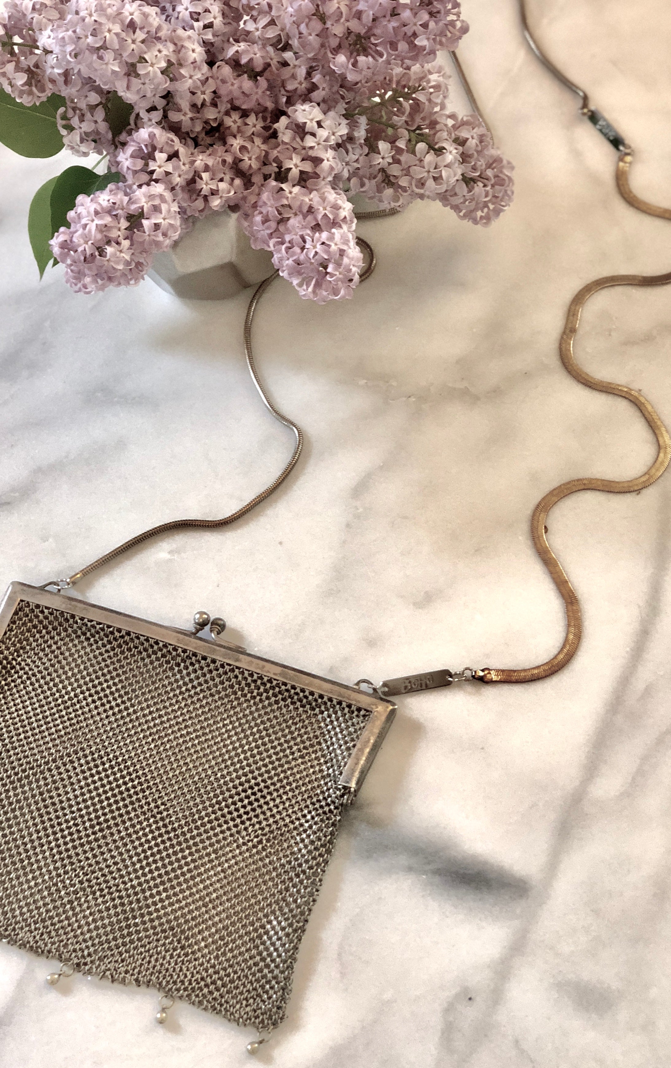 Sterling Silver Mesh Crossbody